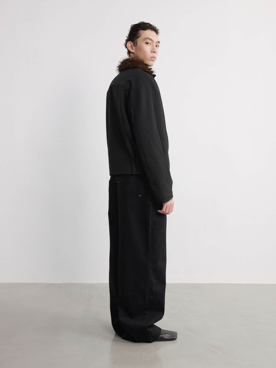 JCAESAR Straight Back Pocket Black Jeans - jcaesarclo