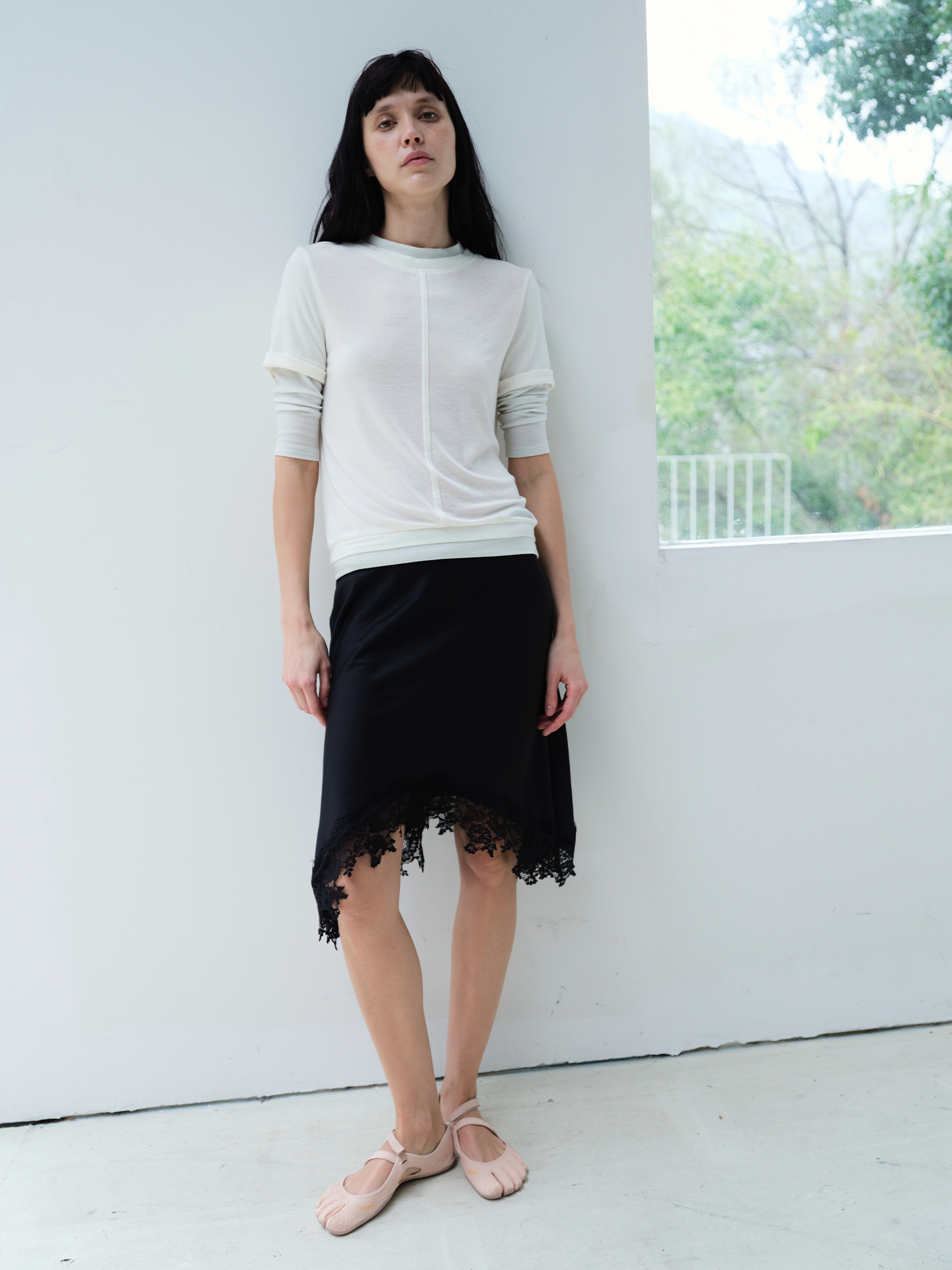 JCAESAR WOMEN Layered-Look Ruched-Sleeve Short-Sleeve Top - jcaesarclo