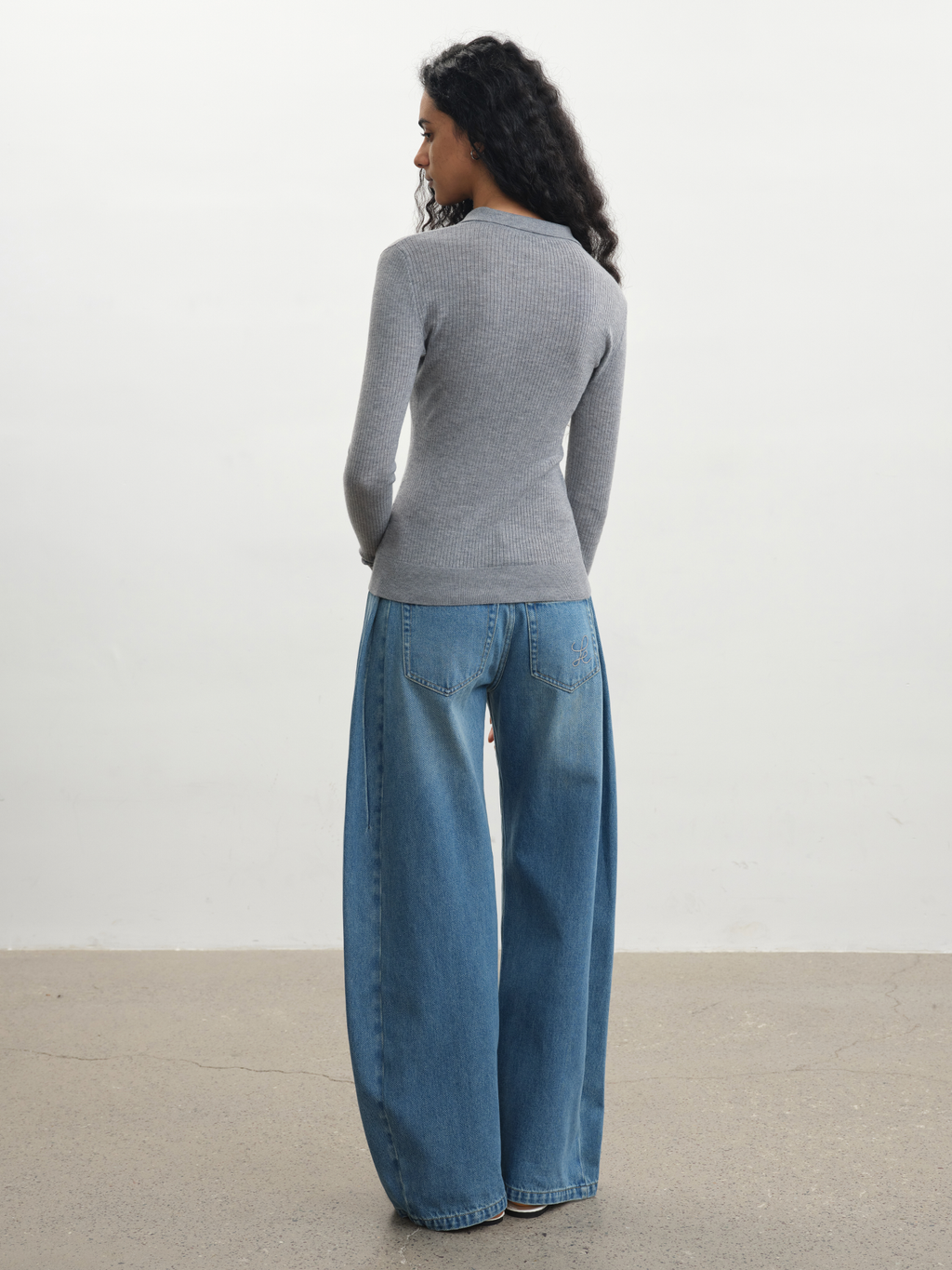 JCAESAR WOMEN Ribbed Knit Base Layer with Polo Collar - jcaesarclo