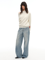 JCAESAR WOMEN Straight‑Leg Blue Washed Jeans - jcaesarclo