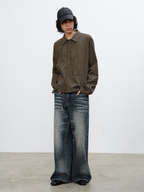 JCAESAR Blue-Gray Washed Denim Jeans - jcaesarclo