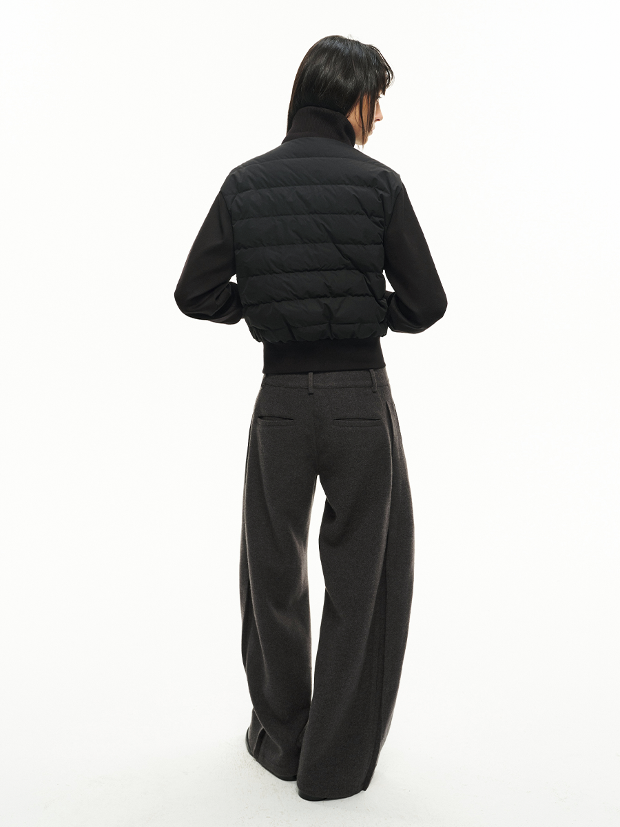 JCAESAR WOMEN Vertical Thread Collar Rib Down Jacket - jcaesarclo