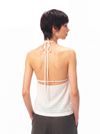 JCAESAR WOMEN Draped rib‑knit halter tank
