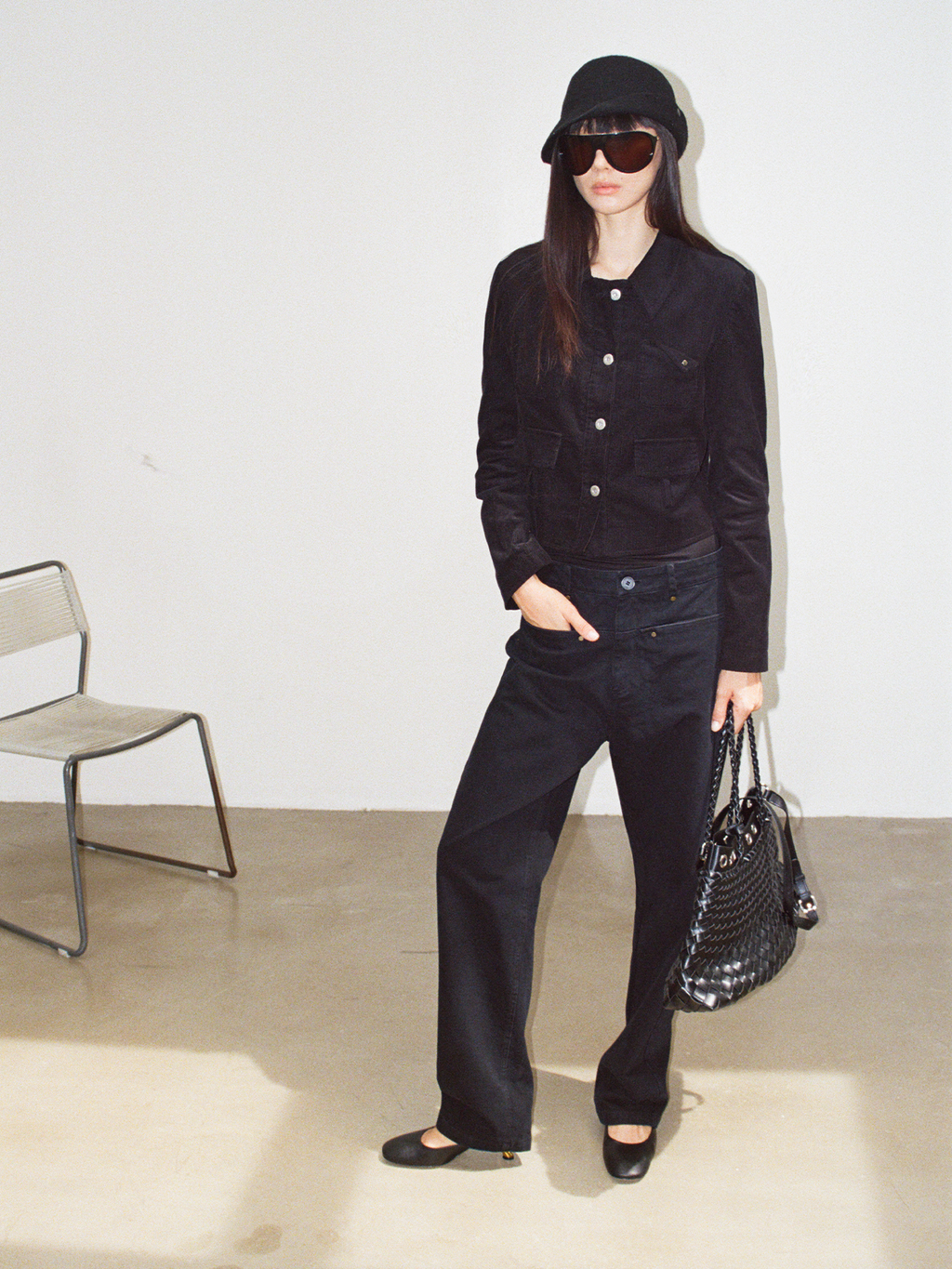 JCAESAR WOMEN  Washed Corduroy Tie-Belt Jacket
