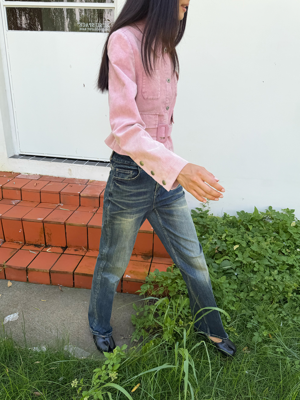 JCAESAR WOMEN Vintage Heavy-Wash Stretch Jeans