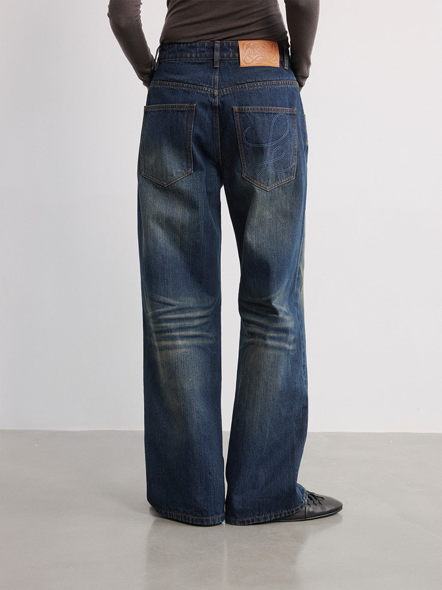 JCAESAR WOMEN Vintage Straight-Leg Blue Jeans - jcaesarclo