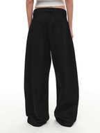 JCAESAR WOMEN Woolen Curved Banana Pants - jcaesarclo
