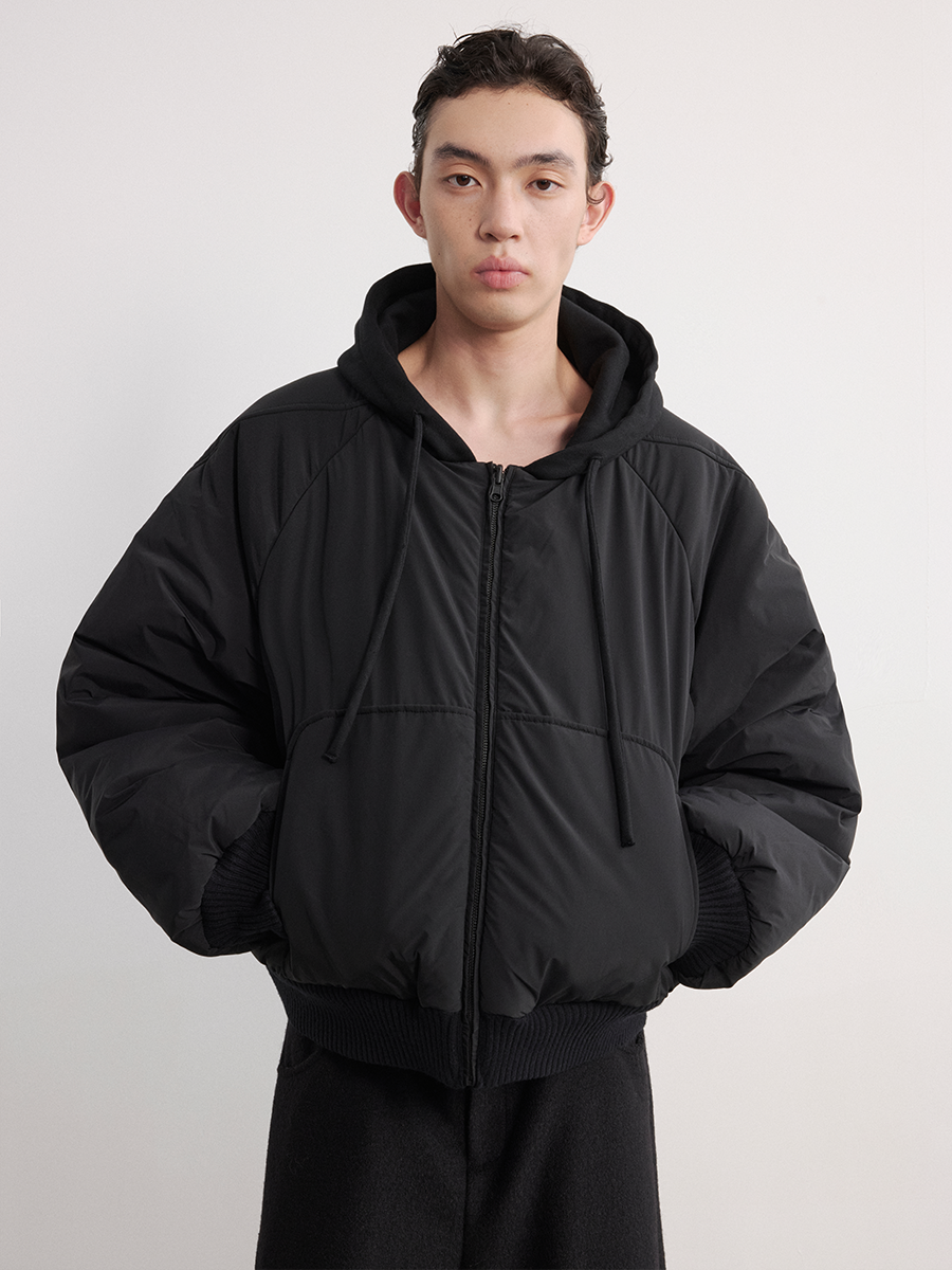 JCAESAR Profile Nylon Hoodie Double-Sided Bomber - jcaesarclo