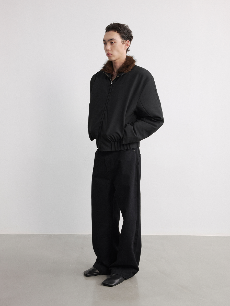 JCAESAR Straight Back Pocket Black Jeans - jcaesarclo