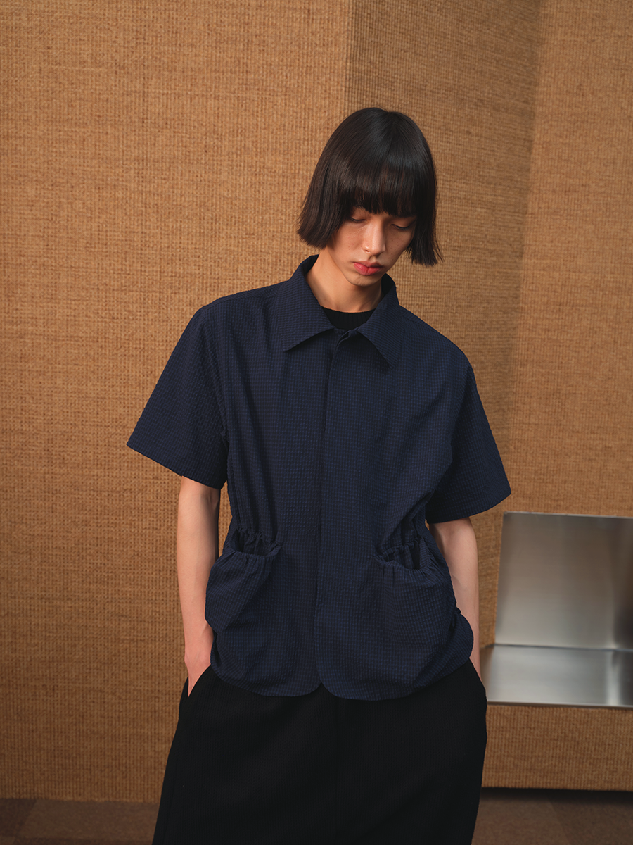 Jcaesar Bubbling Pleat Drawstring Shirt - jcaesarclo