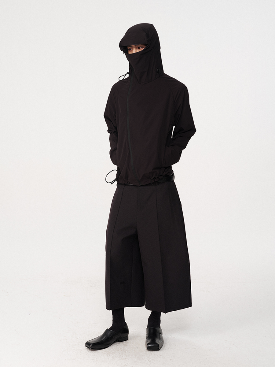 Jcaesar Slanted Zipper Sun-Protective Jacket with Face Screen - jcaesarclo