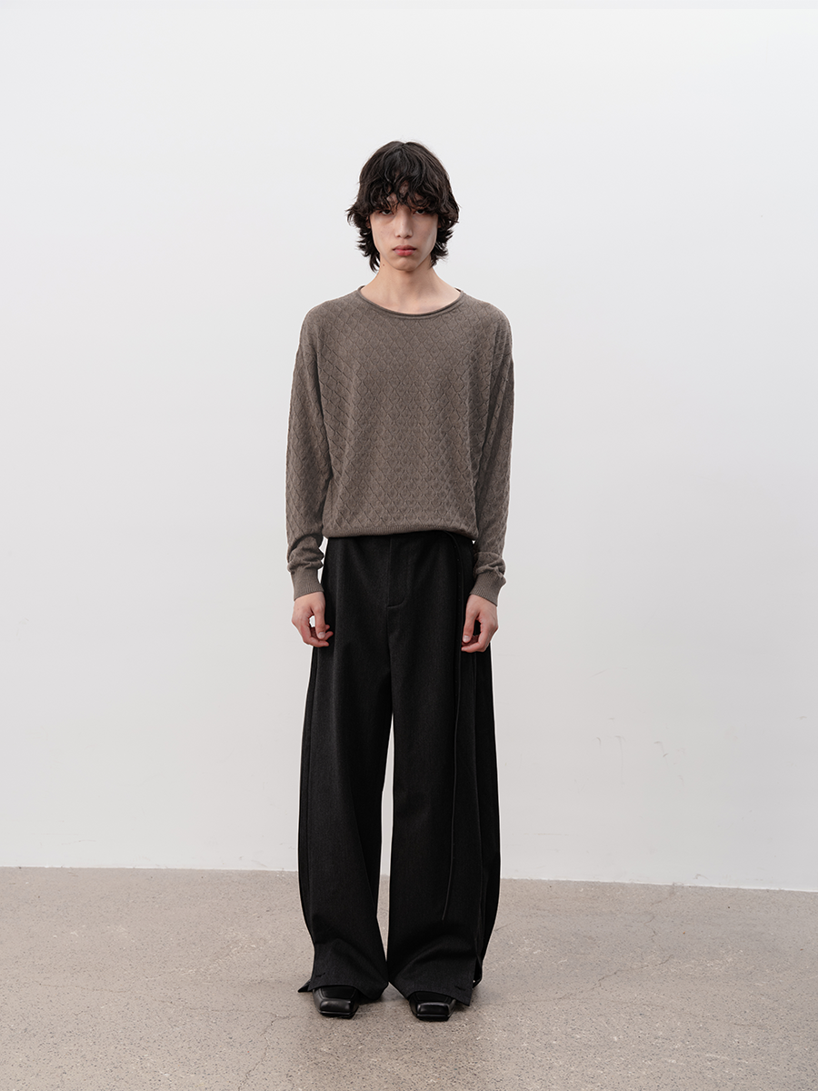 JCAESAR Cut-Out Diamond Pattern Long Sleeve - jcaesarclo