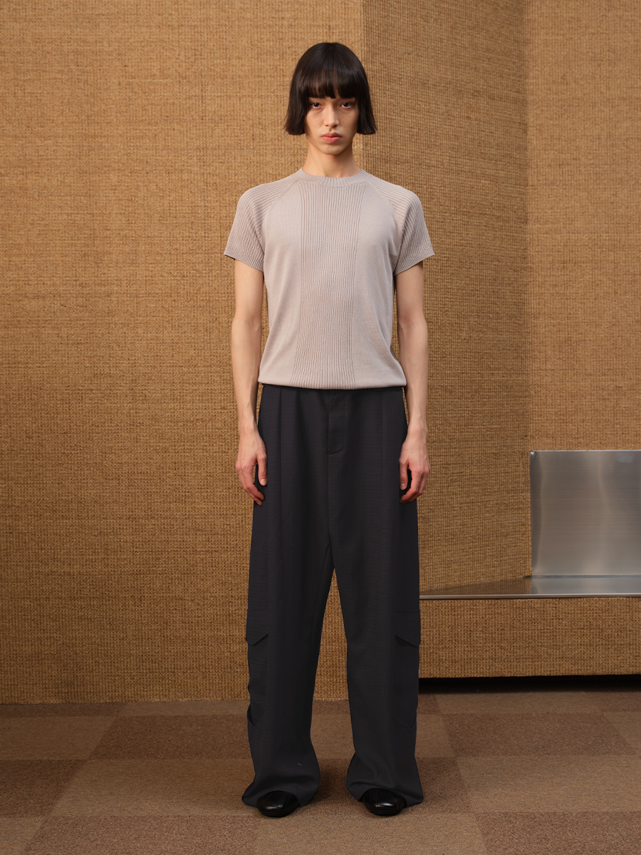 Jcaesar Wool Low-Crotch Cargo Trousers - jcaesarclo