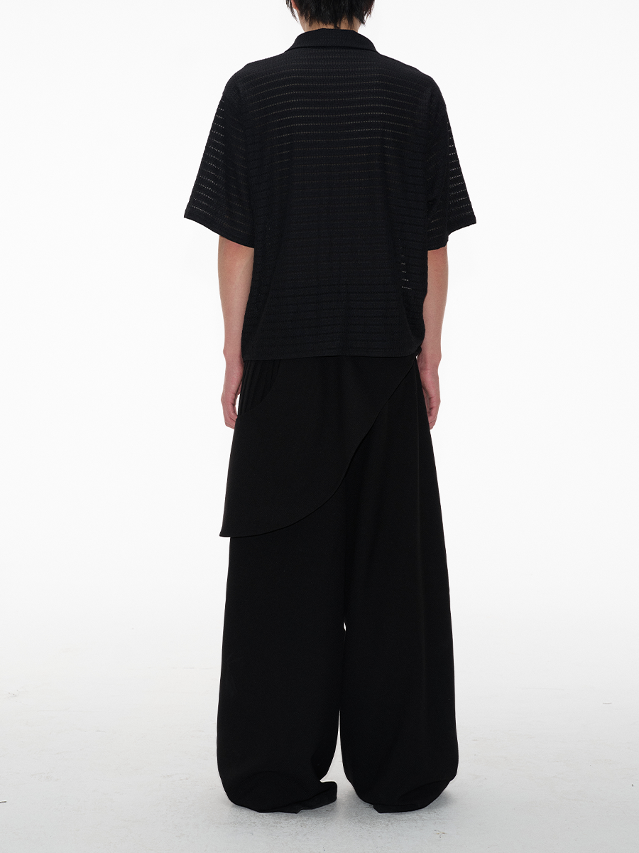Jcaesar Cut-Out Striped Short-Sleeved Shirt - jcaesarclo