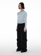 Jcaesar WOMEN Double Pocket Pleated Long Pants - jcaesarclo