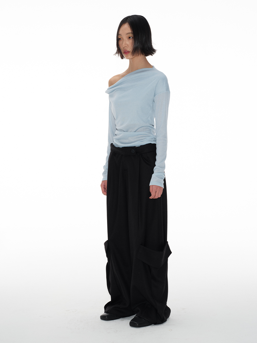 Jcaesar WOMEN Double Pocket Pleated Long Pants - jcaesarclo