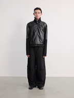 JCAESAR Wide leg pants with knee pads and woolen wool - jcaesarclo