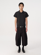 Jcaesar C-Shaped Button Short-Sleeved Shirt