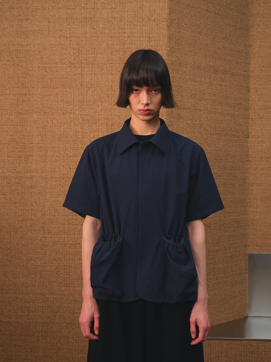 Jcaesar Bubbling Pleat Drawstring Shirt - jcaesarclo