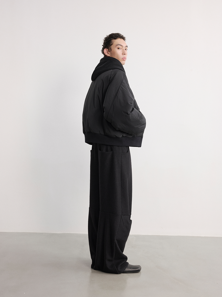 JCAESAR Profile Nylon Hoodie Double-Sided Bomber - jcaesarclo