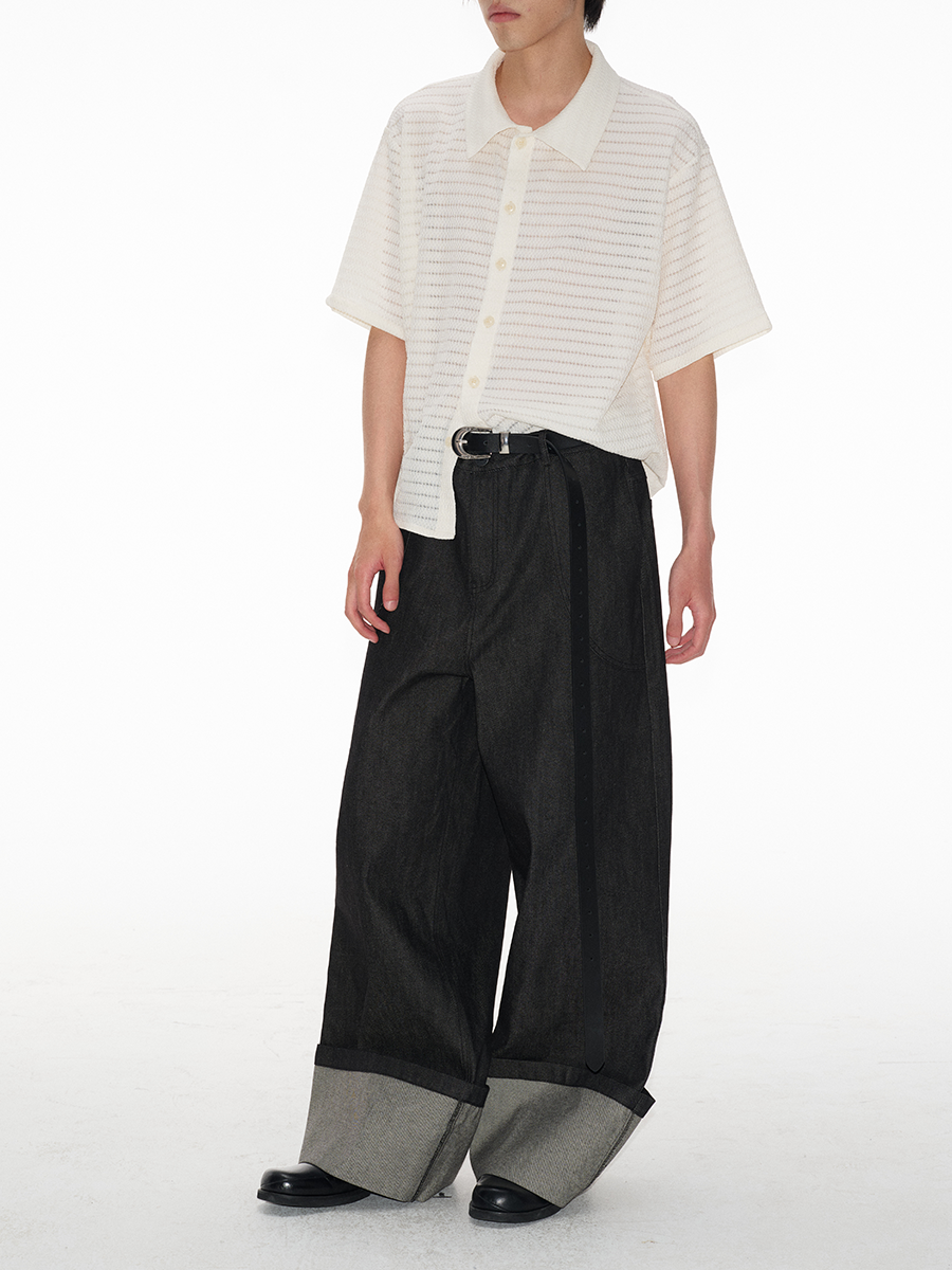 Jcaesar Wide-Leg Cuffed Jeans