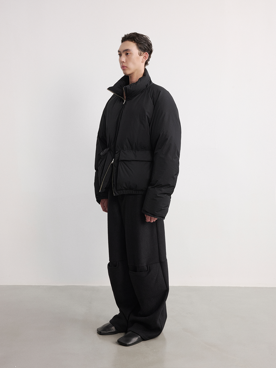 JCAESAR Loose-Fitting Stand-Up Collar Down Jacket