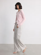 JCAESAR WOMEN Striped Drawstring Velvet Banana Pants - jcaesarclo