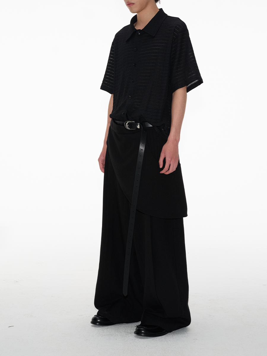 Jcaesar Cut-Out Striped Short-Sleeved Shirt - jcaesarclo
