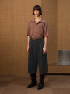 Jcaesar Floral Gray Pleated Seven-Part Pants - jcaesarclo