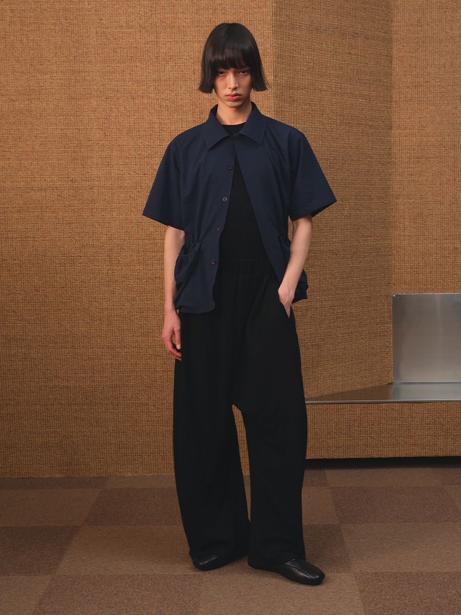 Jcaesar Bubbling Pleat Drawstring Shirt - jcaesarclo