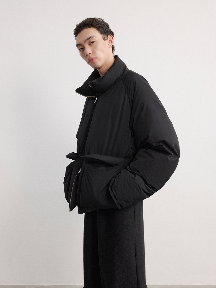 JCAESAR Loose-Fitting Stand-Up Collar Down Jacket