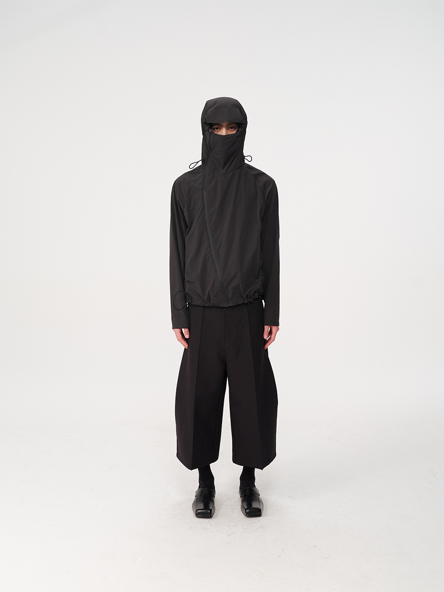 Jcaesar Slanted Zipper Sun-Protective Jacket with Face Screen - jcaesarclo