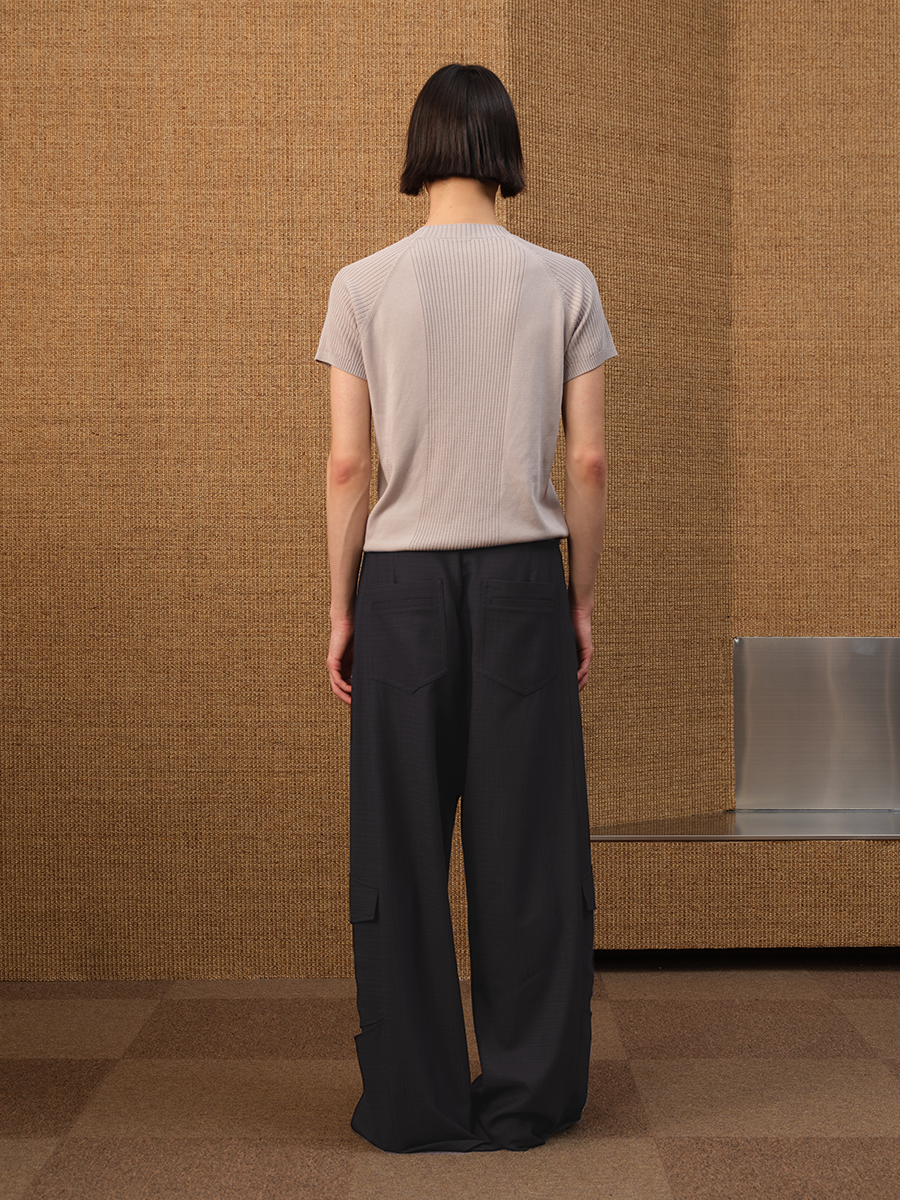 Jcaesar Wool Low-Crotch Cargo Trousers - jcaesarclo