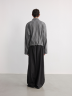 JCAESAR Grey Diamond-Shaped Drawstring Fleece Jacket - jcaesarclo