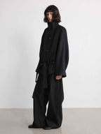 JCAESAR WOMEN Lace-Up Short Peacoat