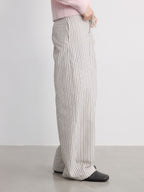 JCAESAR WOMEN Striped Drawstring Velvet Banana Pants - jcaesarclo