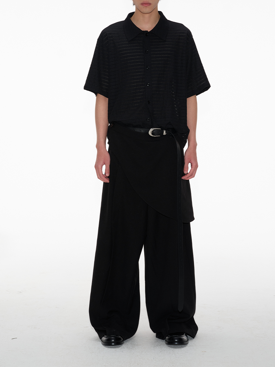 Jcaesar Cut-Out Striped Short-Sleeved Shirt - jcaesarclo