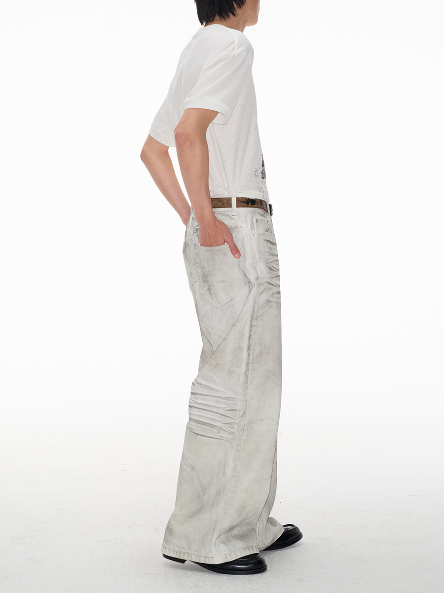 Jcaesar Distressed white jeans