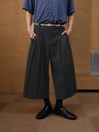 Jcaesar Floral Gray Pleated Seven-Part Pants - jcaesarclo