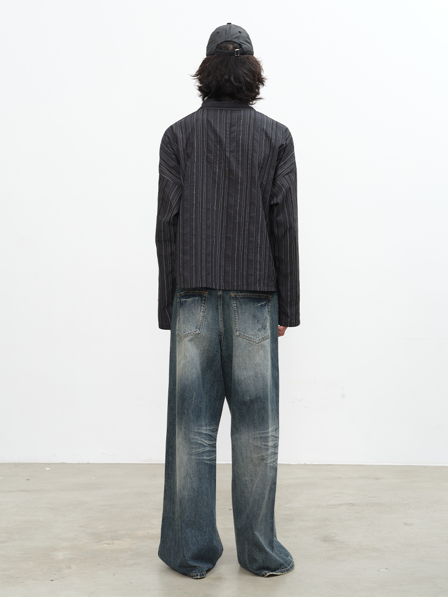 JCAESAR Blue-Gray Washed Denim Jeans - jcaesarclo