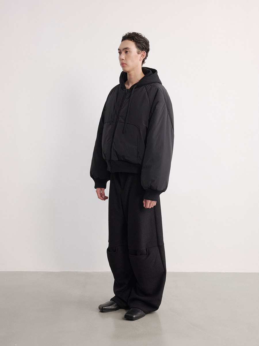 JCAESAR Profile Nylon Hoodie Double-Sided Bomber - jcaesarclo