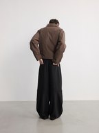 JCAESAR Wide leg pants with knee pads and woolen wool - jcaesarclo