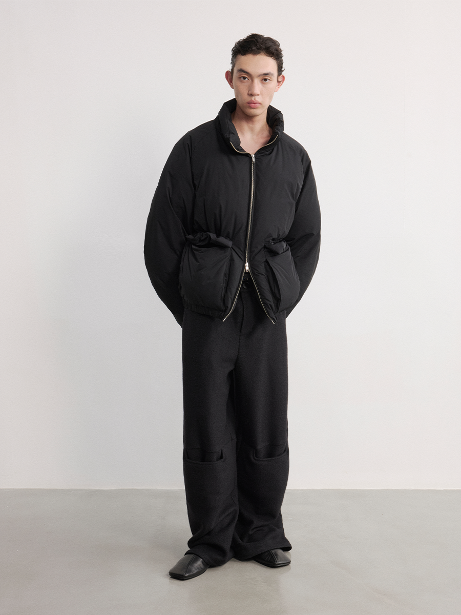 JCAESAR Loose-Fitting Stand-Up Collar Down Jacket