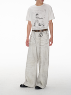 Jcaesar Distressed white jeans