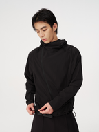 Jcaesar Slanted Zipper Sun-Protective Jacket with Face Screen - jcaesarclo