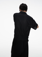 Jcaesar Cut-Out Striped Short-Sleeved Shirt - jcaesarclo