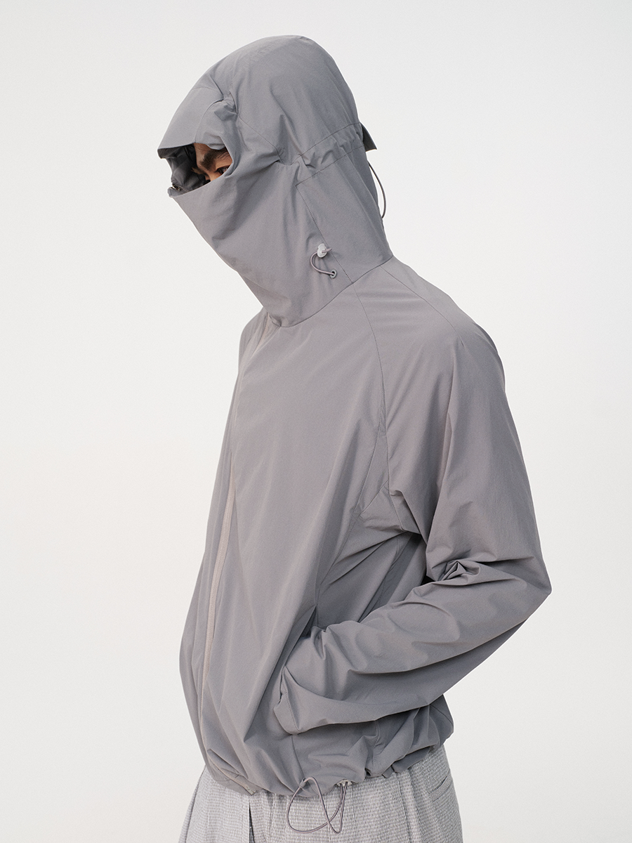 Jcaesar Slanted Zipper Sun-Protective Jacket with Face Screen - jcaesarclo