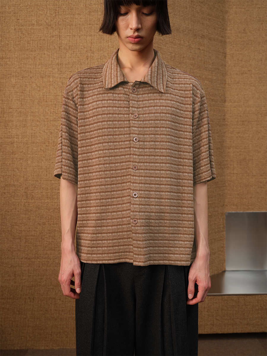 Jcaesar Striped Knitted Short-Sleeve Shirt - jcaesarclo