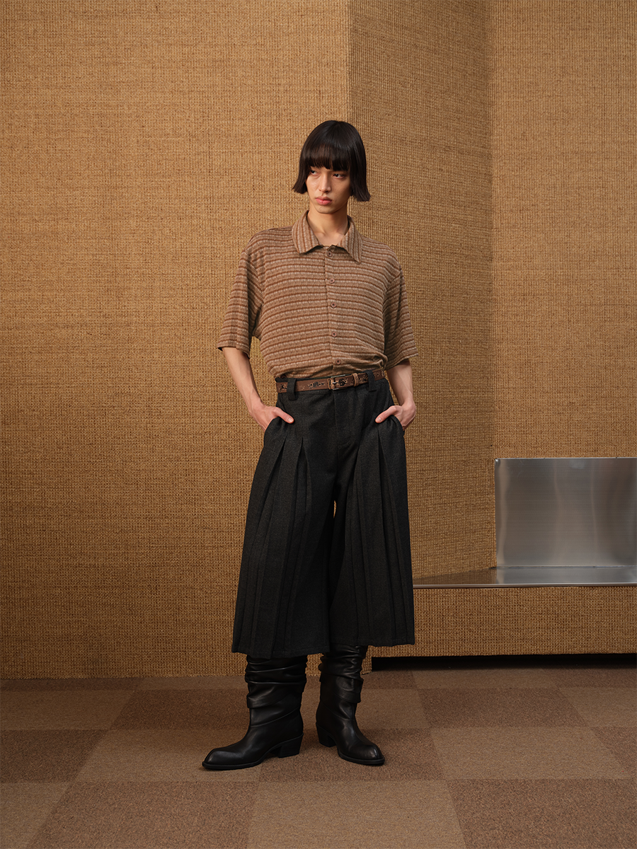 Jcaesar Striped Knitted Short-Sleeve Shirt - jcaesarclo