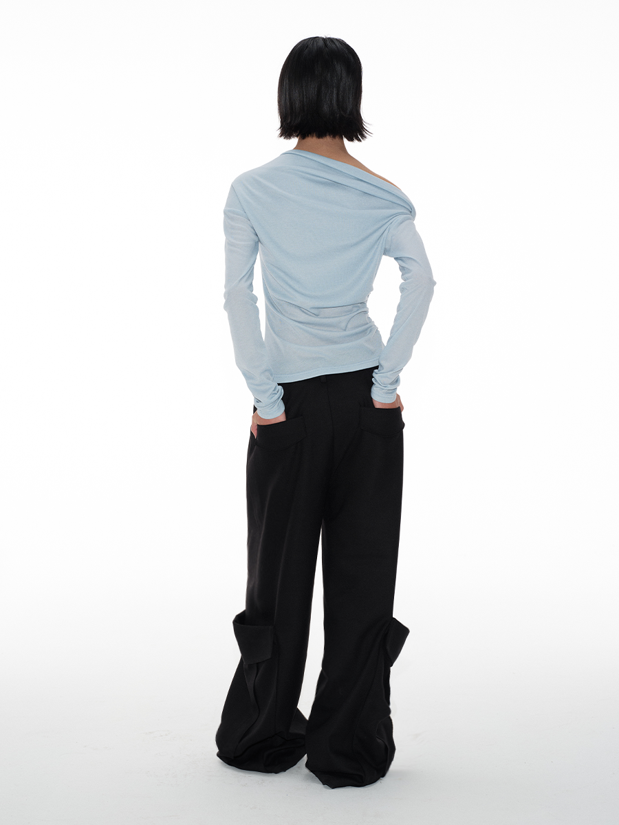 Jcaesar WOMEN Double Pocket Pleated Long Pants - jcaesarclo